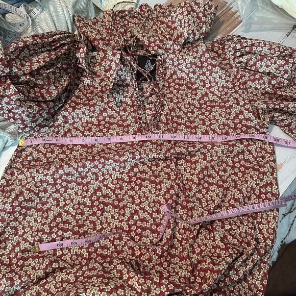 Horror Vacui Elena Scalloped Floral-Print Cotton Midi Dress Size XS - Picture 14 of 15